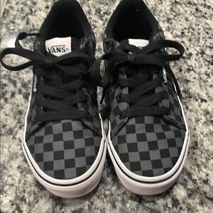 Vans Kids Black Checkered Shoes